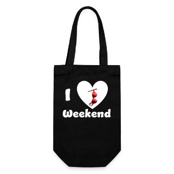 J’aime le week-end - Sac à bouteille - noir - Devant