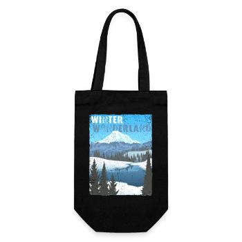 Winter Wonderland - public domain modificated - Gift Bag for Bottles - black - Front