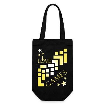 gamer I love games - Geschenkbeutel für Flaschen - Schwarz - Vorne