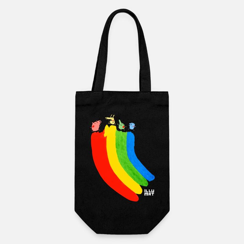 viele bunte Freunde - Geschenkbeutel für Flaschen - Schwarz