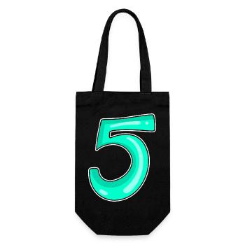 5 Number Number Motif - Gift Bag for Bottles - black - Front