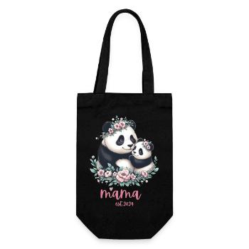 Mama est 2024 I Panda Bear Mum I First Time Mom - Gift Bag for Bottles - black - Front