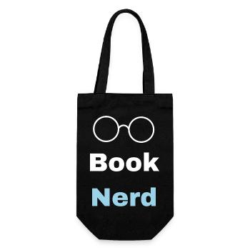 Buch-Nerd - Geschenkbeutel für Flaschen - Schwarz - Vorne