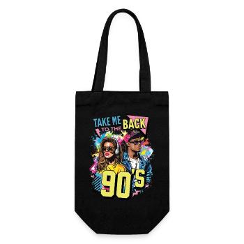 des années 90 des années 90 musique coloré fête carnaval costume - Sac à bouteille - noir - Devant