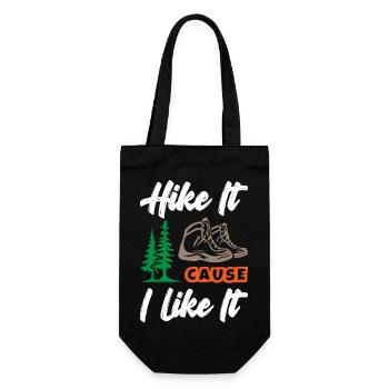 Hike It Cause I Like It - Geschenkbeutel für Flaschen - Schwarz - Vorne
