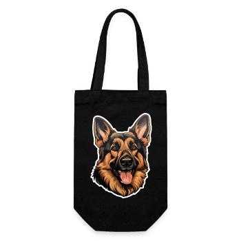 German Shepherd Head - Gift Bag for Bottles - black - Front