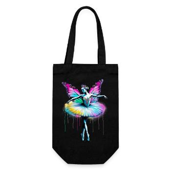 Ballerine avec des ailes de papillon papillon tutu - Sac à bouteille - noir - Devant