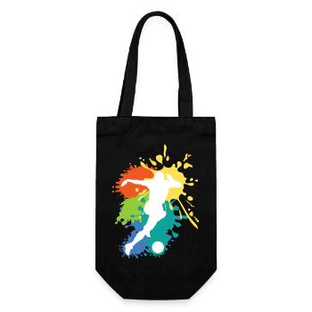 Schöne Fußball Geschenkidee Fußballer Design - Geschenkbeutel für Flaschen - Schwarz - Vorne