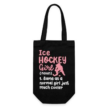 Eishockey Eishockeyspielerin - Geschenkbeutel für Flaschen - Schwarz - Vorne