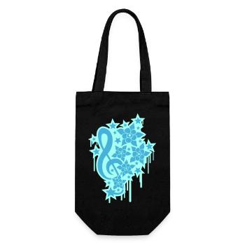 Music clef note graffiti drop flowers - Gift Bag for Bottles - black - Front