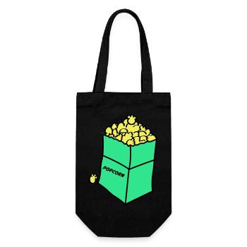 popcorn 02 - Geschenkbeutel für Flaschen - Schwarz - Vorne