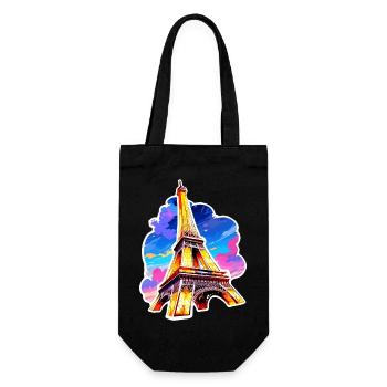 Eiffel tower #22 - Gift Bag for Bottles - black - Front