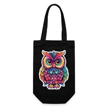 Cute Owl Kawaii Mascot - Gift Bag for Bottles - black - Front