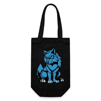 wolf comic tier - Geschenkbeutel für Flaschen - Schwarz - Vorne