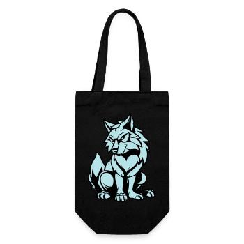 Loup Bande Dessinée Animal - Sac à bouteille - noir - Devant