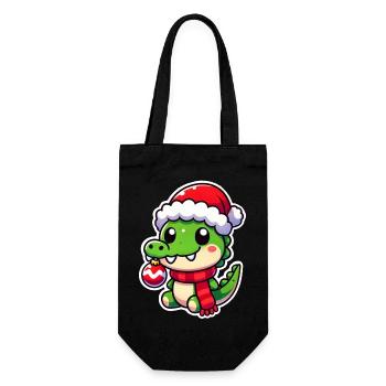 Jolly Crocodile Claus - Geschenkbeutel für Flaschen - Schwarz - Vorne