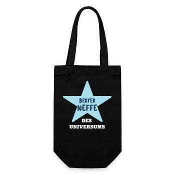 Neffe Patenkind Junge Lieblingsneffe Beste Neffen - Geschenkbeutel für Flaschen - Schwarz - Vorne