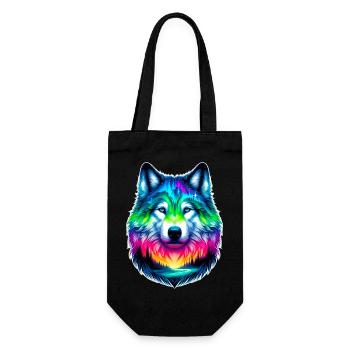Wolf - Geschenkbeutel für Flaschen - Schwarz - Vorne