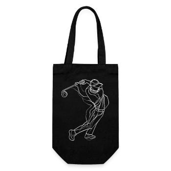 Golfer Skizze - Geschenkbeutel für Flaschen - Schwarz - Vorne