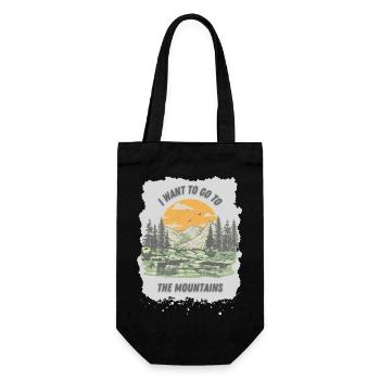 Mountains, I want to go to the mountains - Gift Bag for Bottles - black - Front