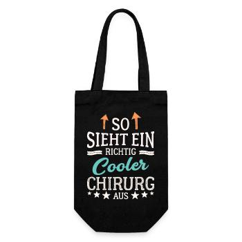 So sieht ein richtig cooler Chirurg aus Mediziner - Geschenkbeutel für Flaschen - Schwarz - Vorne