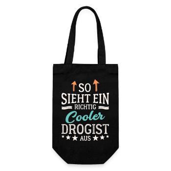 So sieht ein richtig cooler Drogist aus - Geschenkbeutel für Flaschen - Schwarz - Vorne