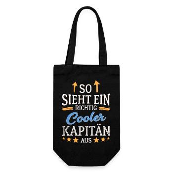So sieht ein richtig cooler Kapitän aus Seefahrer - Geschenkbeutel für Flaschen - Schwarz - Vorne