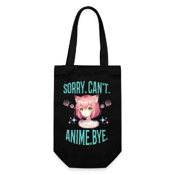 Sorry. Can't. Anime. Bye. Saying Manga Girl - Gift Bag for Bottles - black - Front