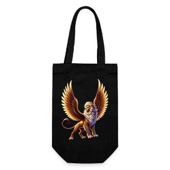 Flammenlöwe mit Flügeln - Geschenkbeutel für Flaschen - Schwarz - Vorne