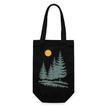 Sunlit Pine Silhouette - Gift Bag for Bottles - black - Front
