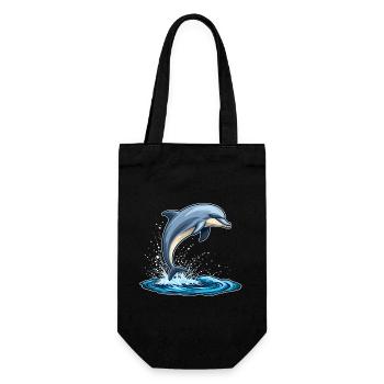 Delfin - Geschenkbeutel für Flaschen - Schwarz - Vorne