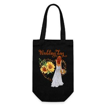 SunFlower Wedding Day - Gift Bag for Bottles - black - Front