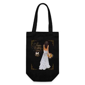 Happy Wedding Day - Gift Bag for Bottles - black - Front