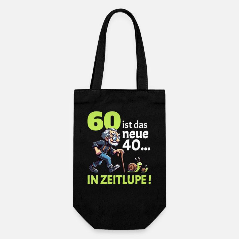 60 IST DAS NEUE 40 IN ZEITLUPE Geburtstag Männer - Geschenkbeutel für Flaschen - Schwarz