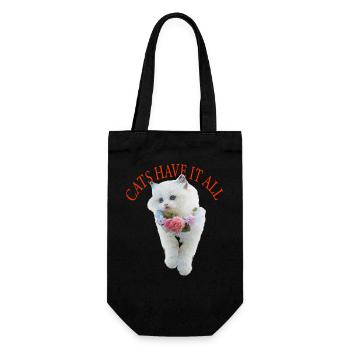 Sassy Katze - Geschenkbeutel für Flaschen - Schwarz - Vorne