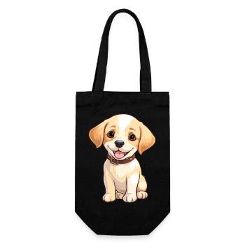Puppy Dog Golden Retriever - Geschenkbeutel für Flaschen - Schwarz - Vorne