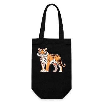 Tiger - Animal Design - Gift Bag for Bottles - black - Front
