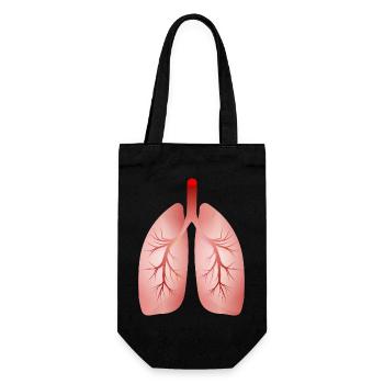 Menschliche Lunge – Medizinische Illustration - Geschenkbeutel für Flaschen - Schwarz - Vorne