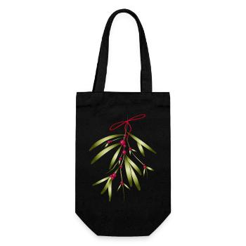 Gui aux baies rouges et arc - Sac à bouteille - noir - Devant