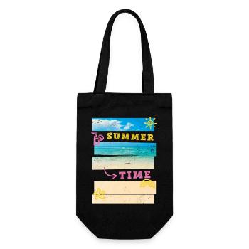 Summer Beach Sea Palm Trees Vacation Summer Time - Gift Bag for Bottles - black - Front