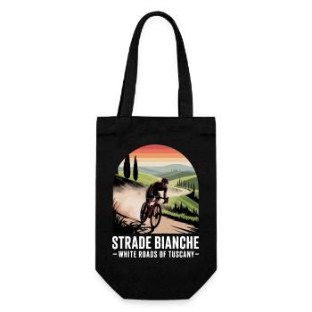 Strade Bianche Kunst Radfahren Toskana - Geschenkbeutel für Flaschen - Schwarz - Vorne