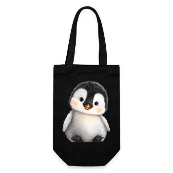 Mignon bébé pingouin - Sac à bouteille - noir - Devant