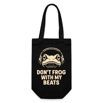 Frog with headphones - Gift Bag for Bottles - black - Front
