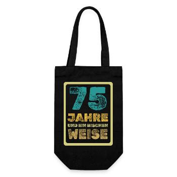 Weisheit 75 - Geschenkbeutel für Flaschen - Schwarz - Vorne