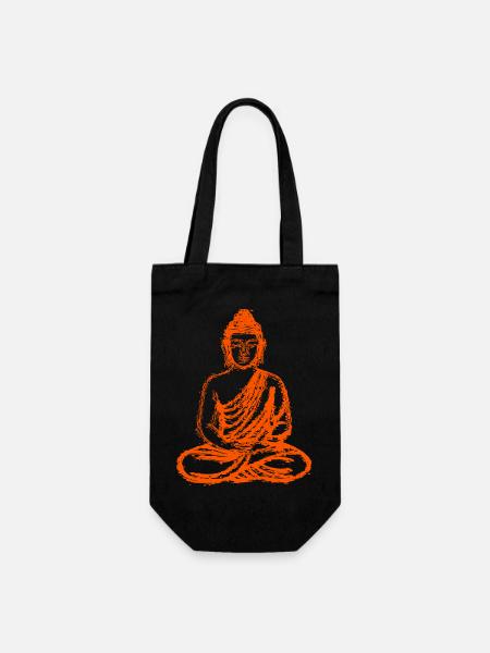 Buddha – Neon Glitch Spiritual Art - Gift Bag for Bottles - black