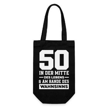 Lustiges 50. Geburtstag Geburtstagsshirt Geschenk - Geschenkbeutel für Flaschen - Schwarz - Vorne