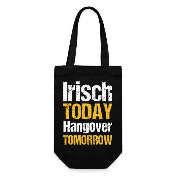 Irish today hangover tomorrow - Geschenkbeutel für Flaschen - Schwarz - Vorne
