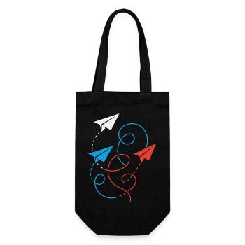 avion en papier - Sac à bouteille - noir - Devant