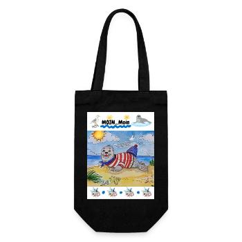 EG Holiday I Seal I North Sea I Gift Idea - Gift Bag for Bottles - black - Front