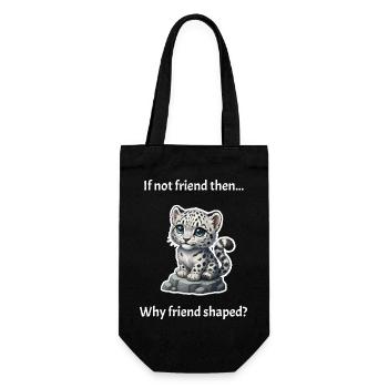 Friend-Shaped Snow Leopard - Gift Bag for Bottles - black - Front